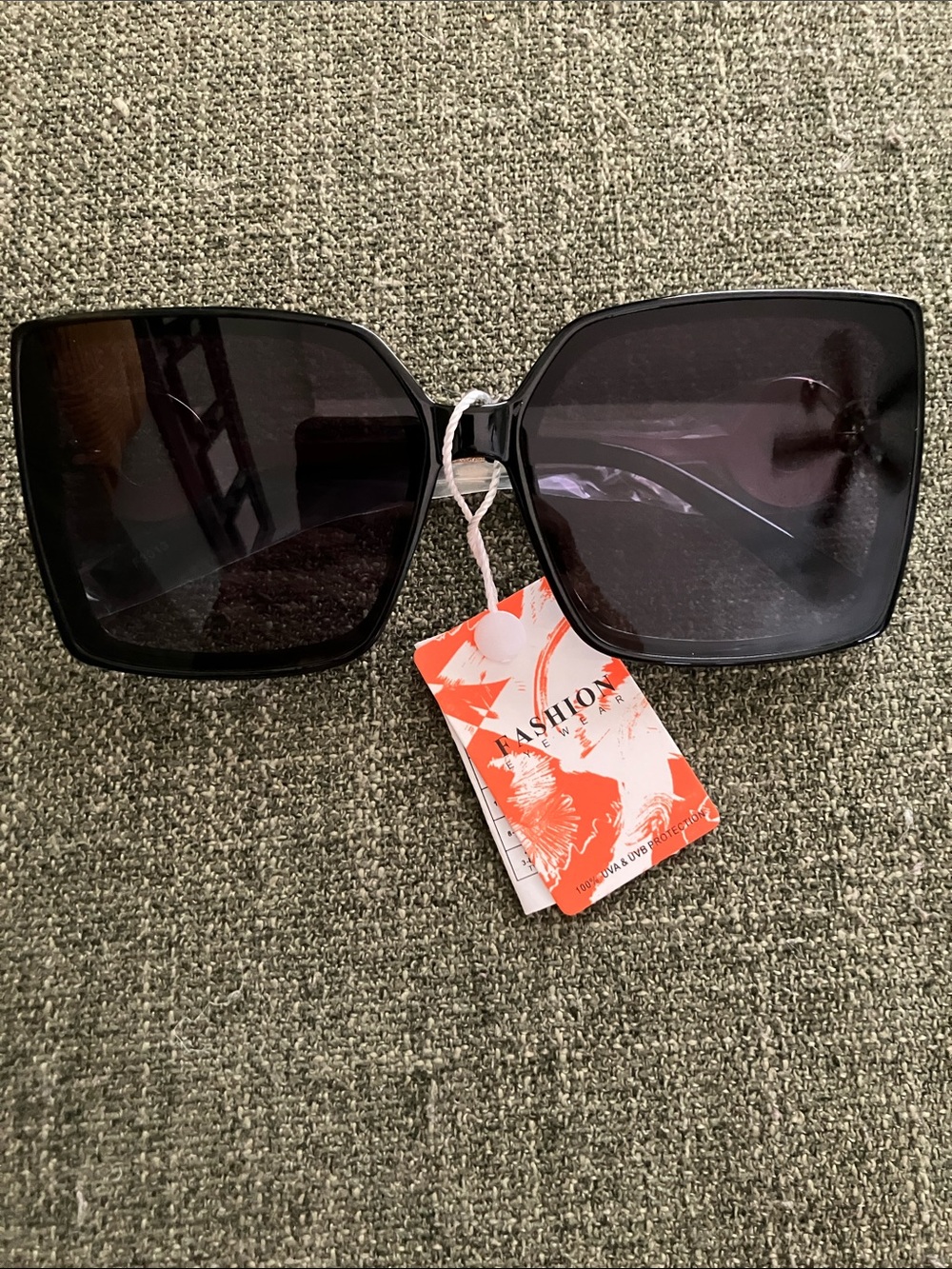 Chic Oversized Black Square Women's Sunglasses